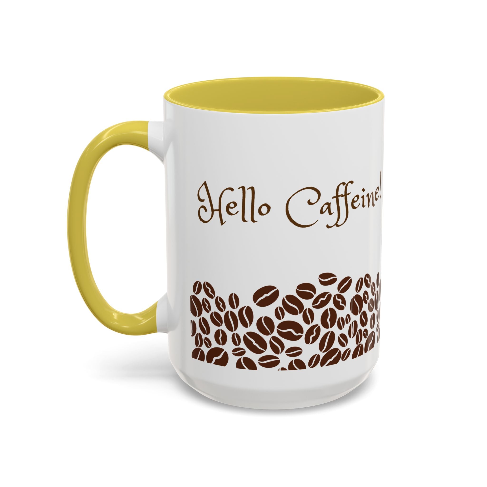 Hello Caffeine! Coffee Bean Ceramic Mug (11oz & 15oz)