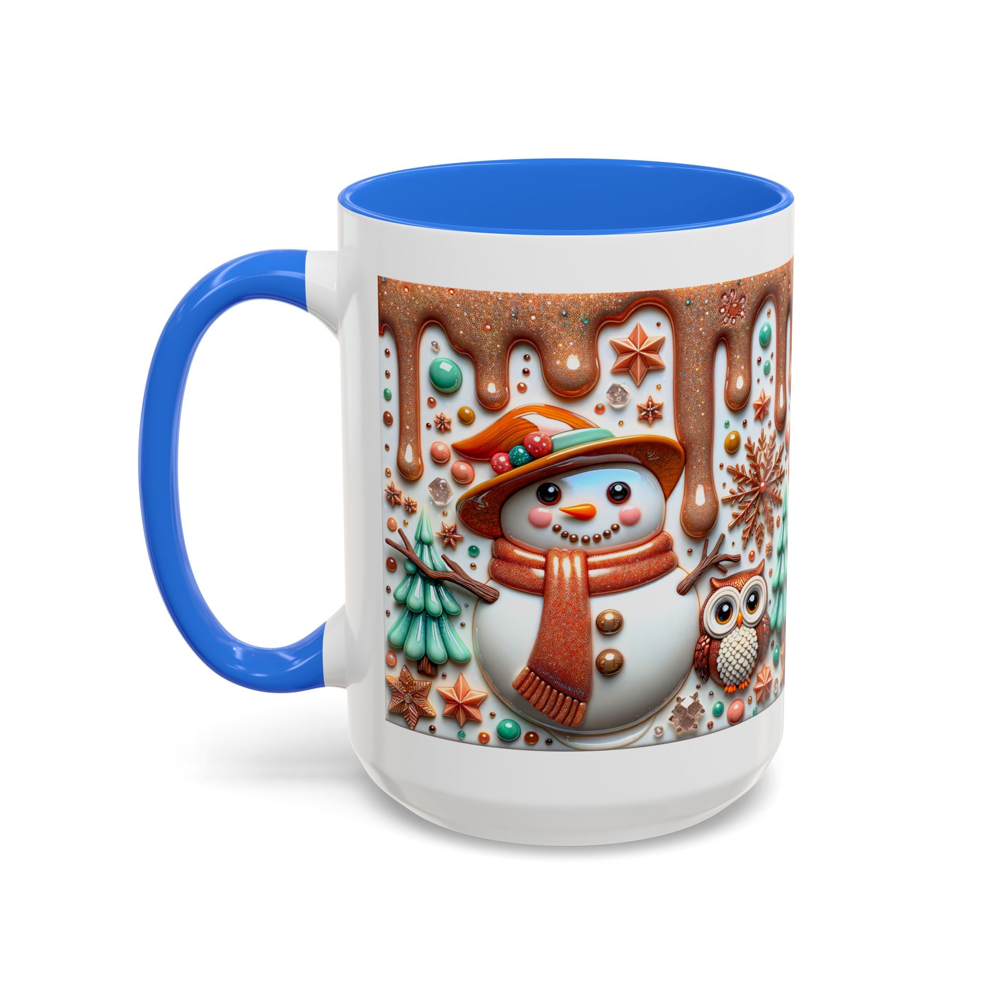 Colorful Holiday Mugs: Festive Owl & Snowman Design, Winter Gift, Christmas Coffee Cup, Cozy Kitchen Decor, Hot Cocoa Mug