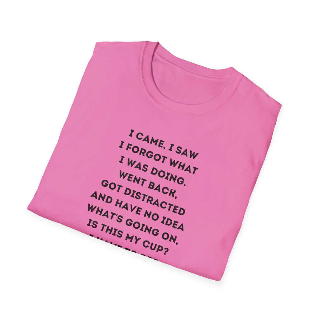 Forgetful Mini Character I Have To Pee T-Shirt | Funny Quote Tee
