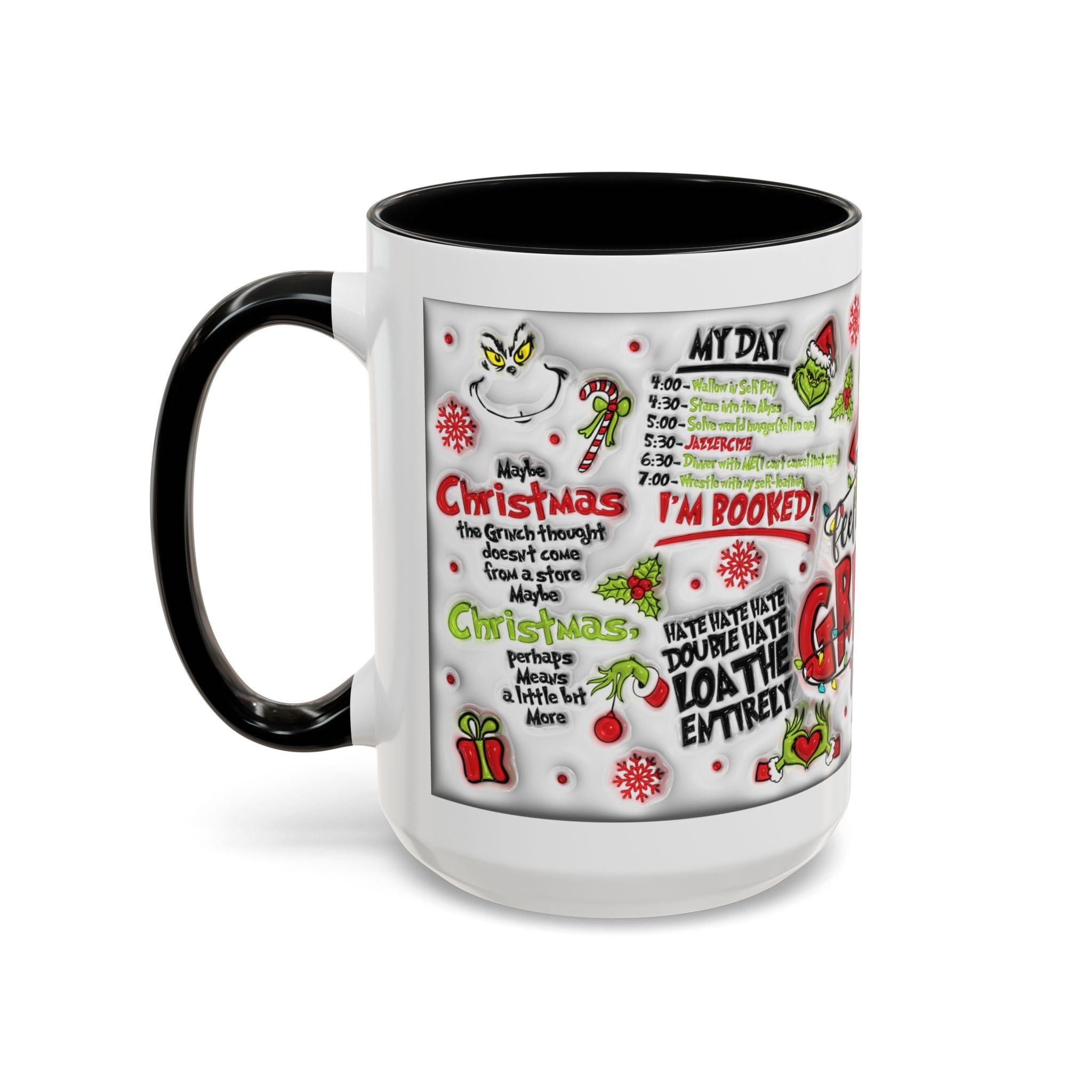 Grinchy Holiday Coffee Mug — "Feeling Extra Grinchy Today" Accent Mug (11/15oz)