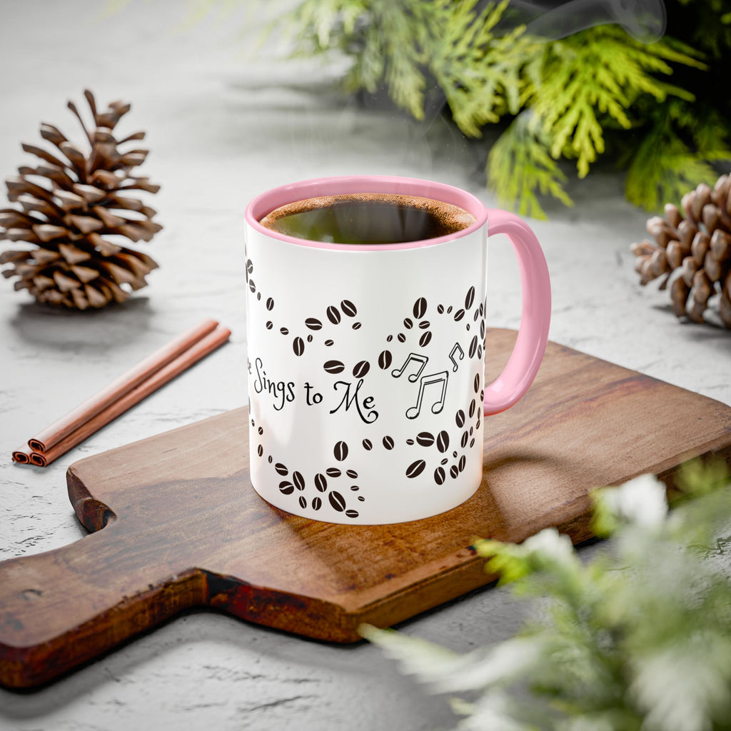 Coffee Sings to Me Mug — 11oz/15oz Ceramic Coffee Bean Music Mug