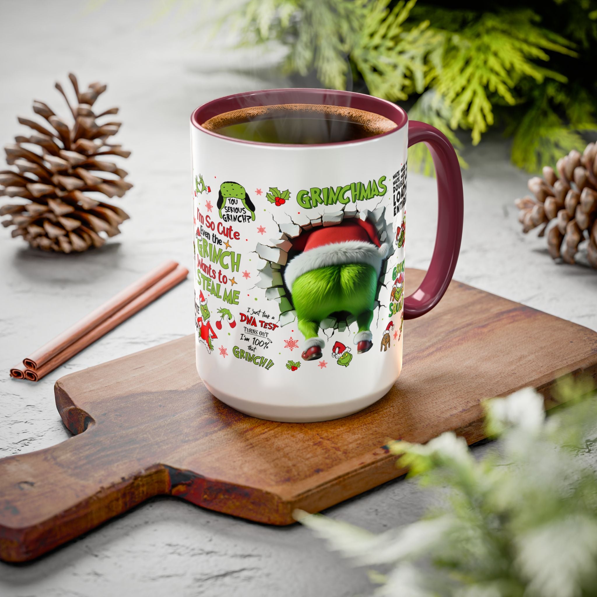 Colorful Grinch Mugs for Holiday Cheer, Funny Coffee Cups, Christmas Gift, Grinch Lovers, Festive Kitchen Decor