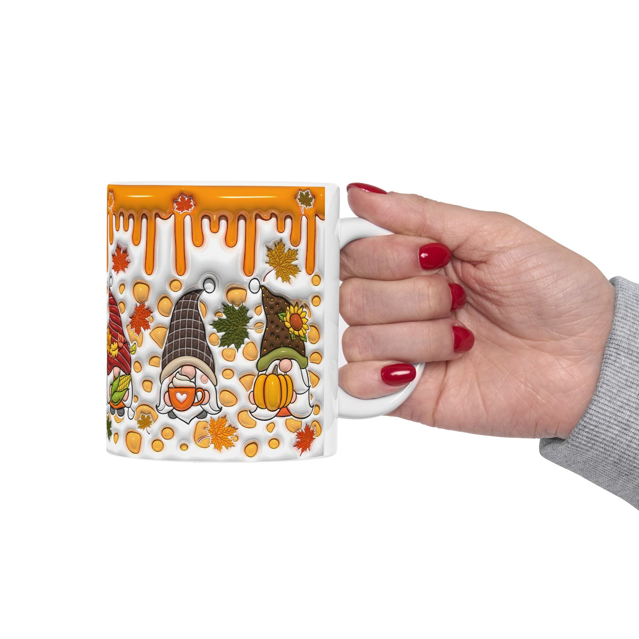 Autumn Gnome Pumpkin Mug | Ceramic Coffee Mug