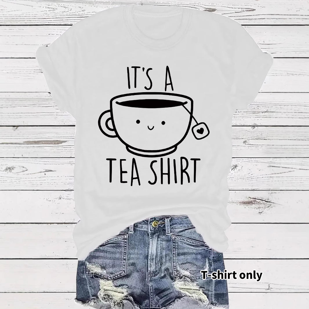 Coffee new short sleeved women's T-shirt
