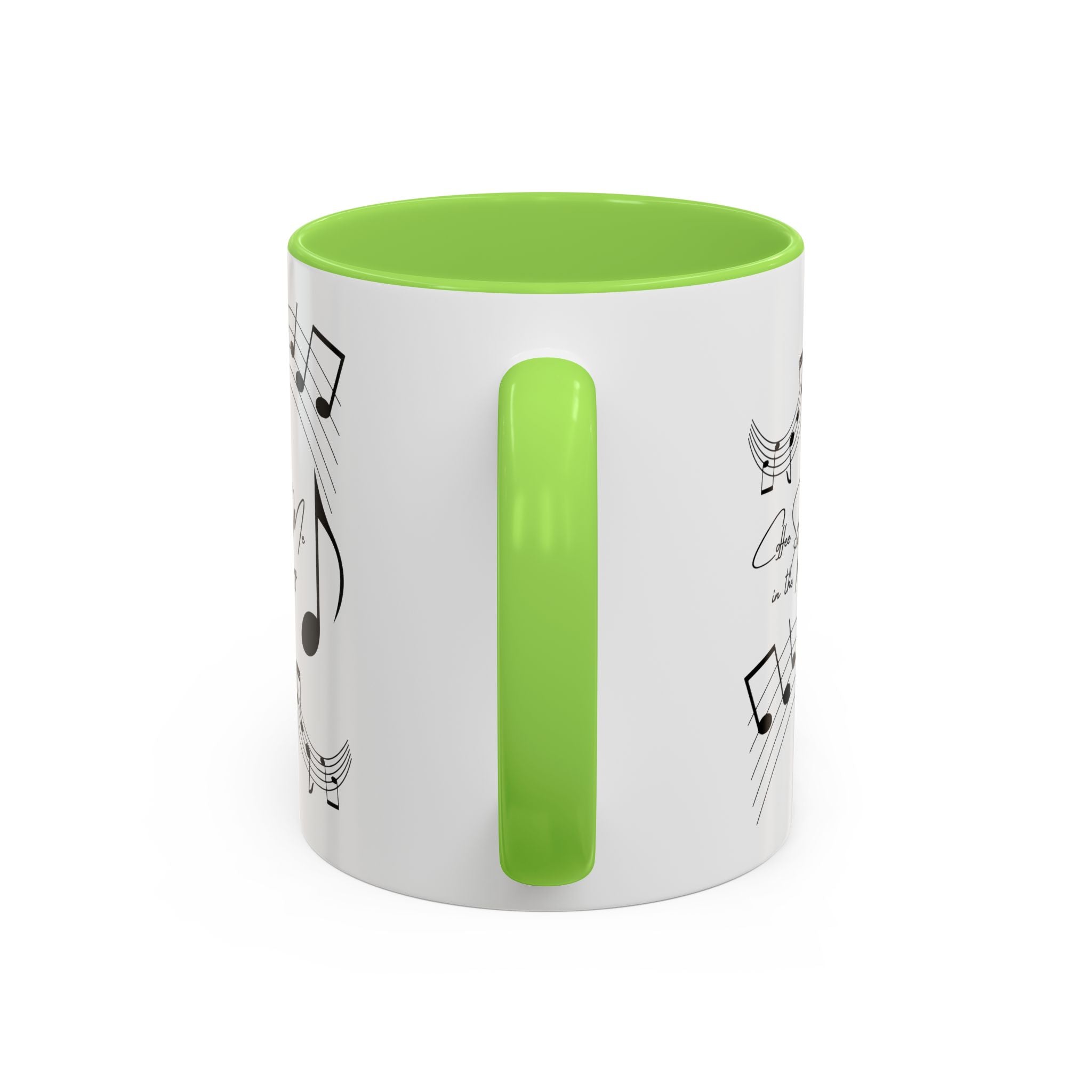 Music Notes Ceramic Mug — "She Sings to Me in the Morning" (11oz/15oz)