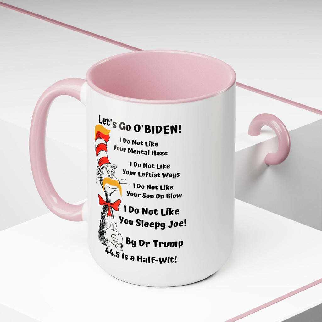 Dr. TRUMP and O'BIDEN 44.5 -  Two-Tone Coffee Mugs, 15oz