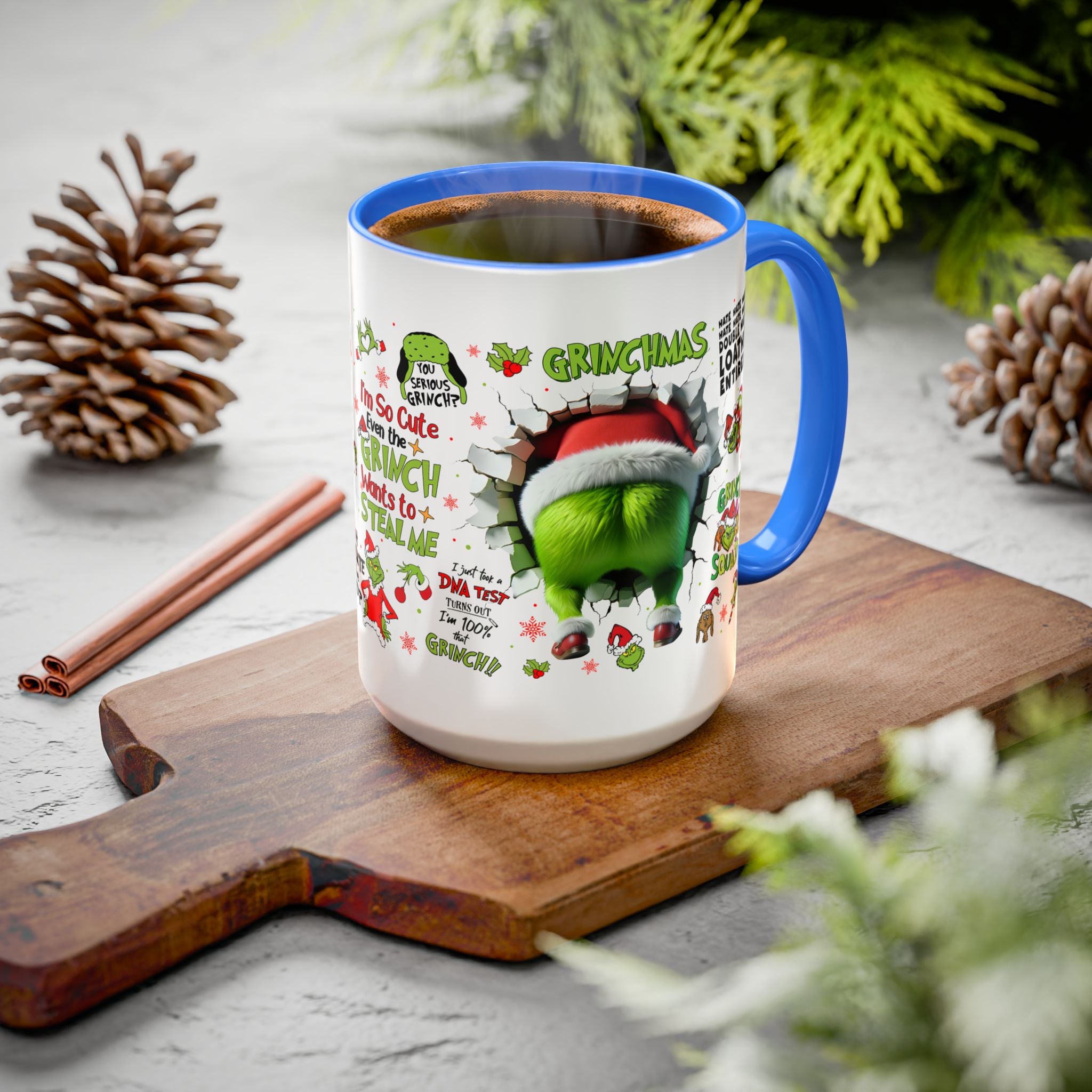 Colorful Grinch Mugs for Holiday Cheer, Funny Coffee Cups, Christmas Gift, Grinch Lovers, Festive Kitchen Decor