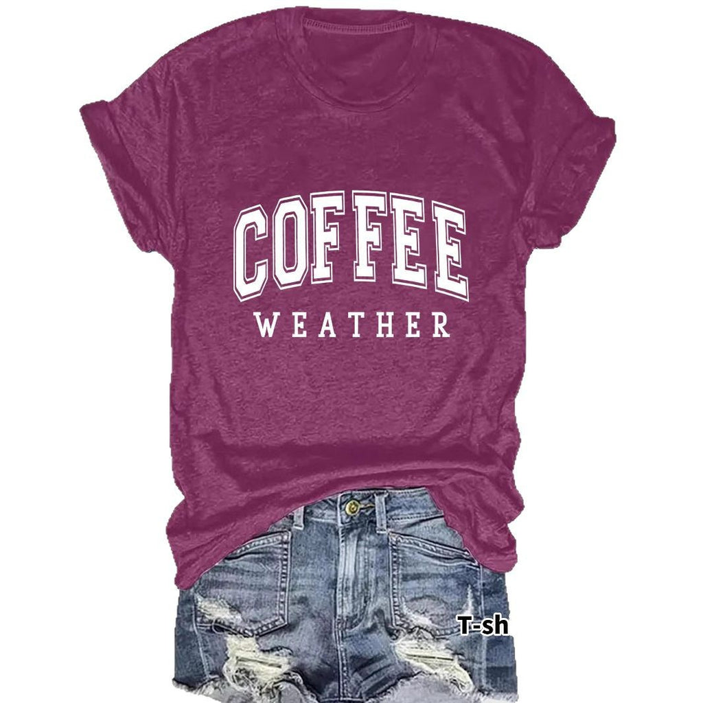 Short sleeved COFFEE pattern