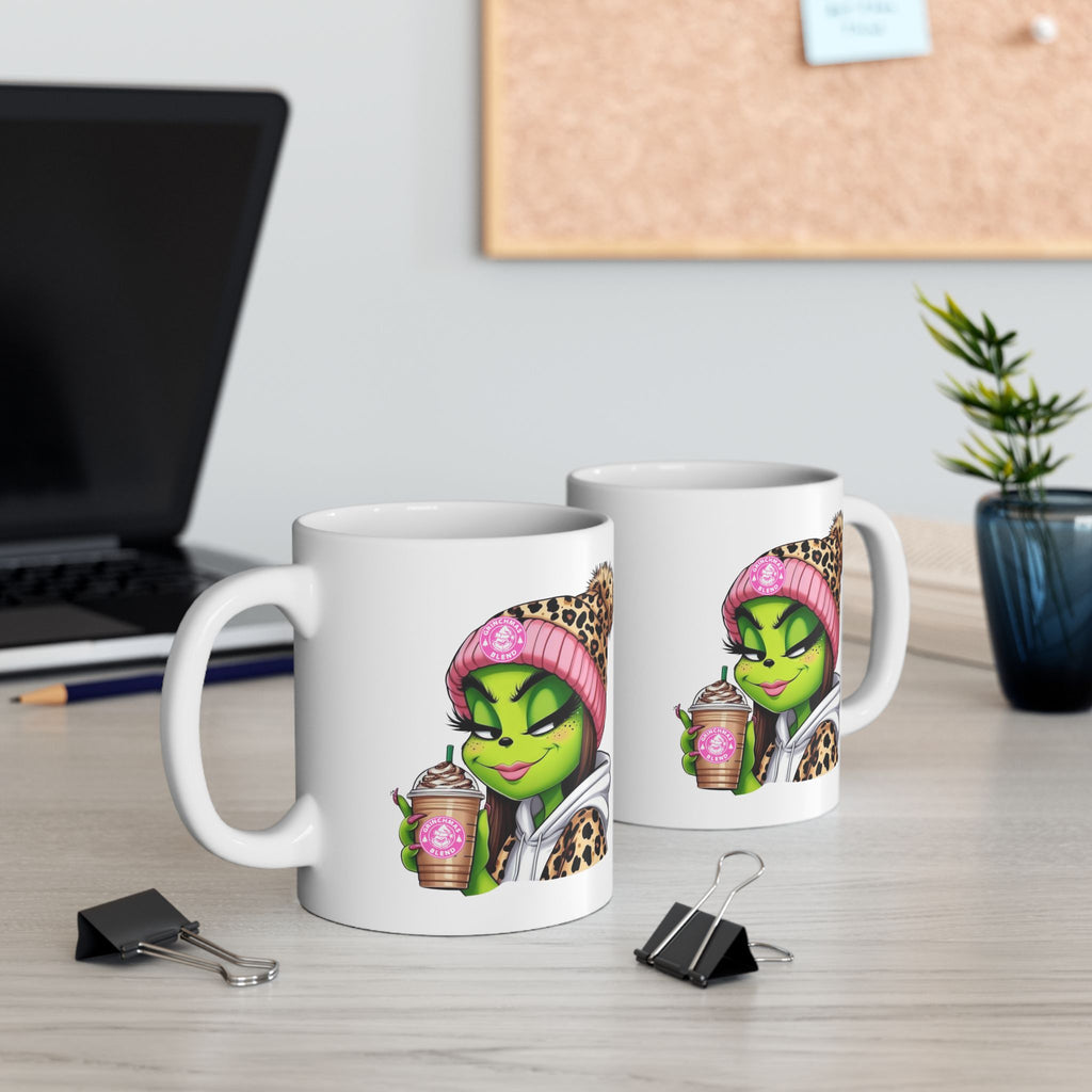 Funky Grinchy-Themed Ceramic Mug | Cute Coffee Cup, Gift for Miss Grinch Lovers, Unique Kitchen Decor, Fun Drinkware, Quirky Mug