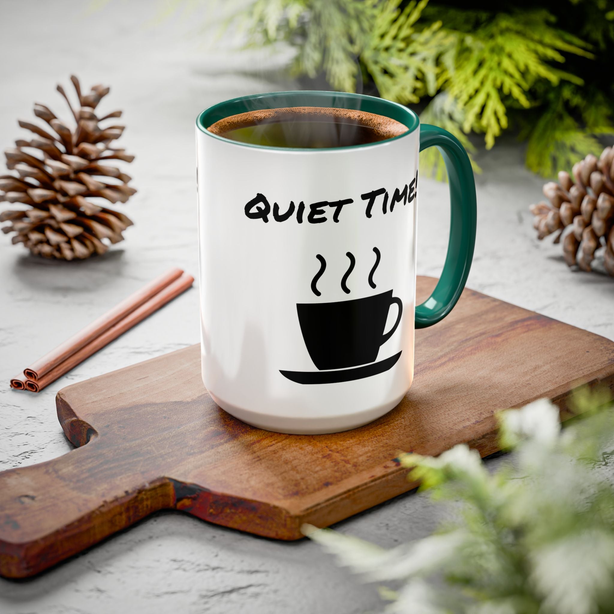 Quiet Time Coffee Mug — Black Accent 11oz/15oz