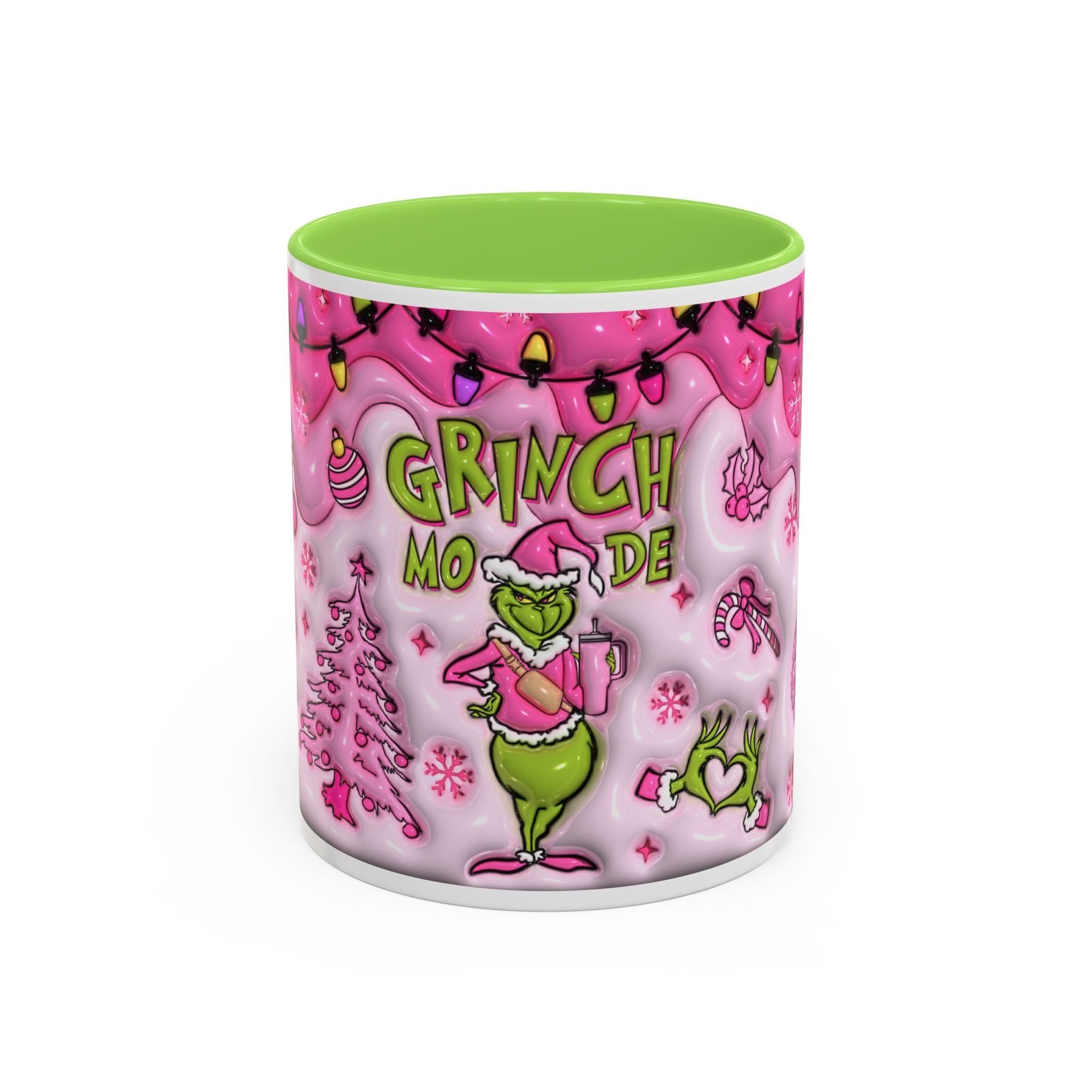Colorful Grinch Mug, Holiday Gift, Whimsical Drinkware, Festive Coffee Cup, Christmas Decor, Grinch Mode Mug