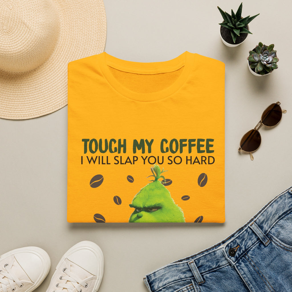 Funny Grinch Coffee T-Shirt, Unisex Tee for Coffee Lovers, Holiday Gift, Quirky Humor Shirt, Perfect for Christmas and Birthdays