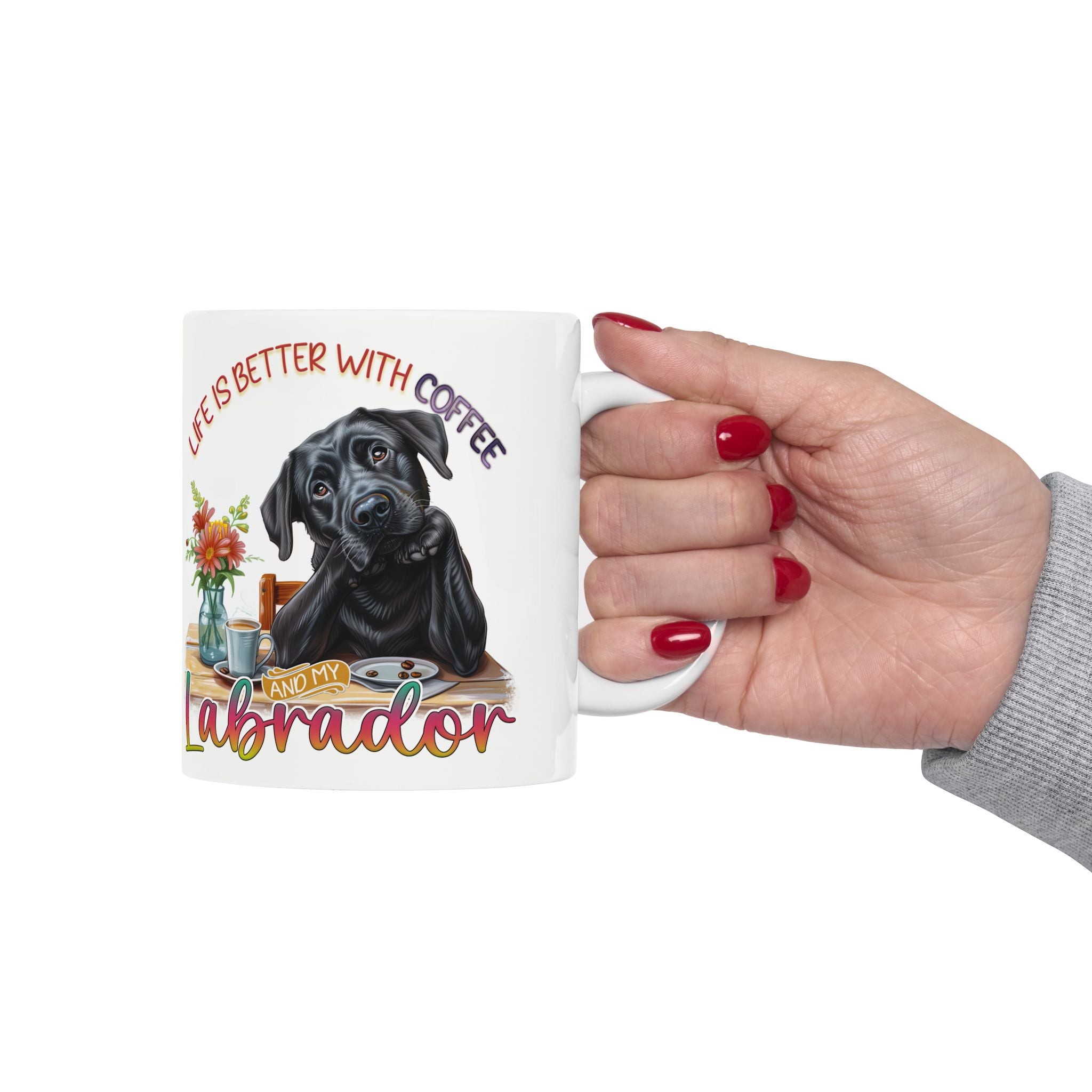 Life Is Better With Coffee Labrador Mug | Ceramic Dog Lover Coffee Cup