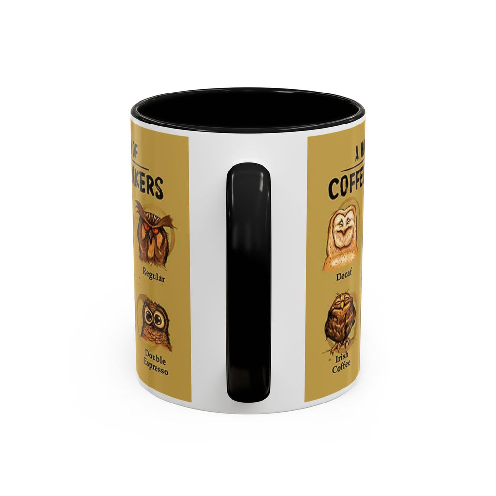Coffee Mug — “A Hoo’s Hoo of Coffee Drinkers” Owl Coffee Chart Accent Mug