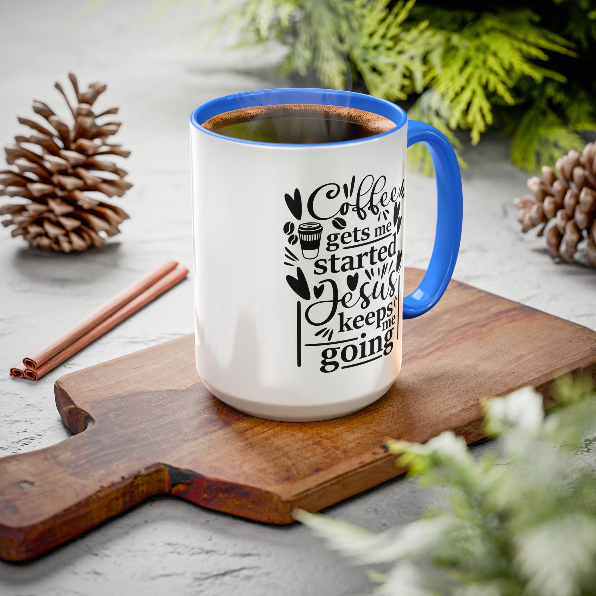 Faithful Morning Mug, Christian Coffee Cup, Religious Tea Mug, Jesus and Coffee Drinkware, Colorful Ceramic Mug
