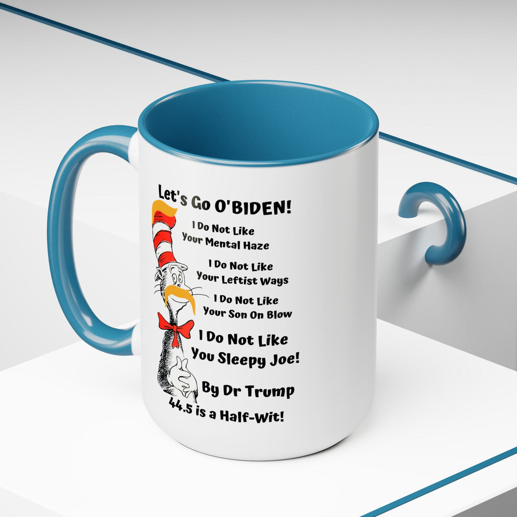 Dr. TRUMP and O'BIDEN 44.5 -  Two-Tone Coffee Mugs, 15oz