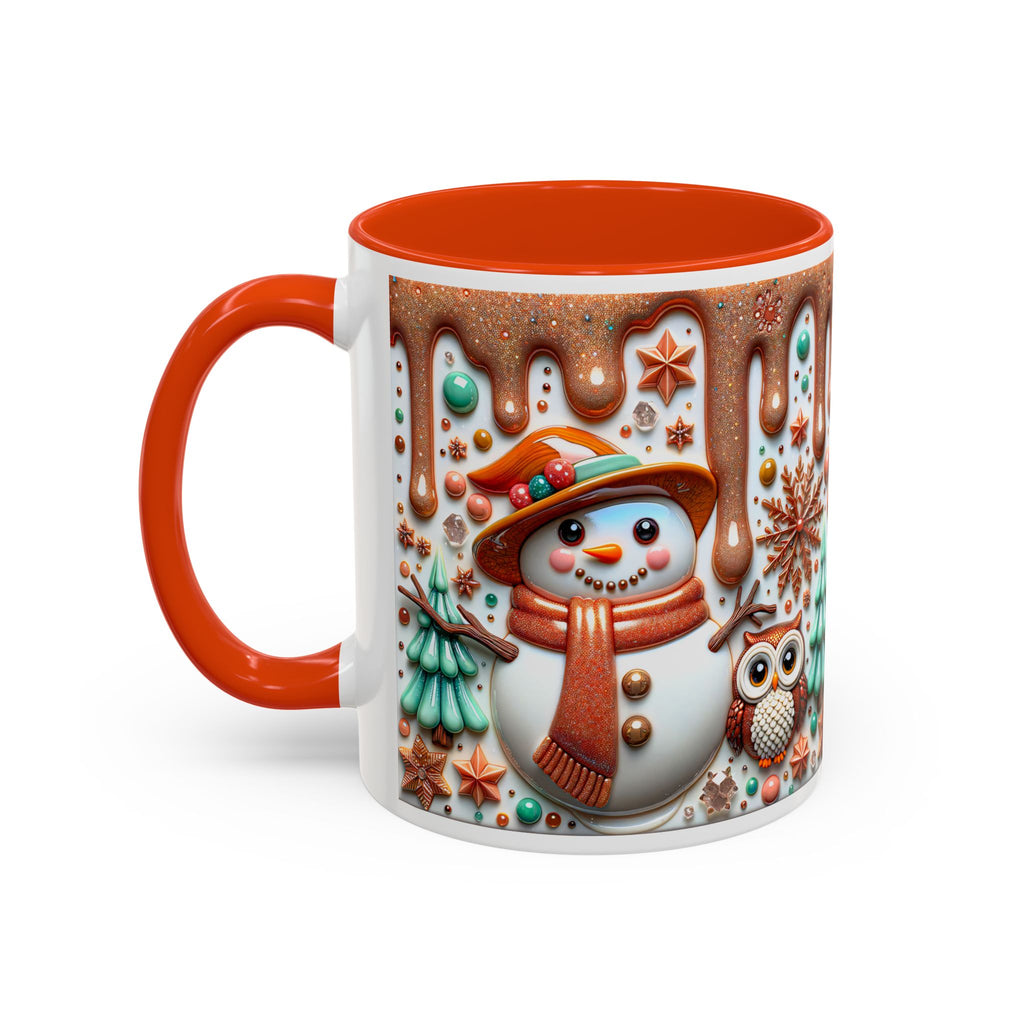 Colorful Holiday Mugs: Festive Owl & Snowman Design, Winter Gift, Christmas Coffee Cup, Cozy Kitchen Decor, Hot Cocoa Mug