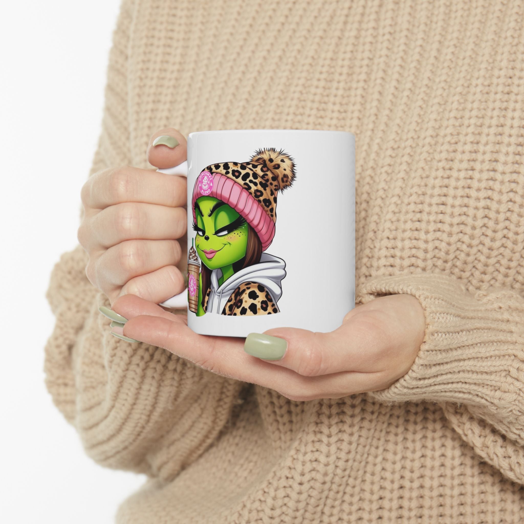 Funky Grinchy-Themed Ceramic Mug | Cute Coffee Cup, Gift for Miss Grinch Lovers, Unique Kitchen Decor, Fun Drinkware, Quirky Mug