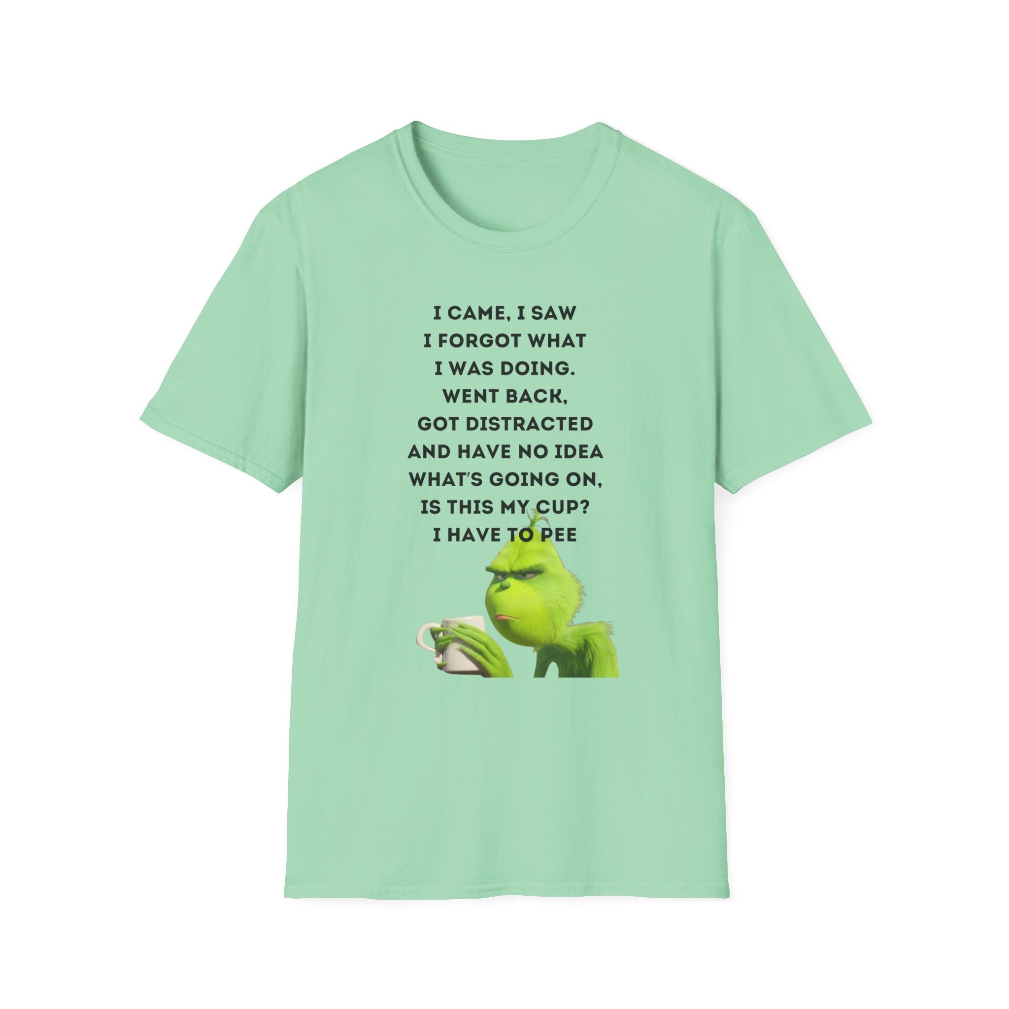 Grinch Inspired Softstyle Tee: I Came, I Saw, Funny T-Shirt for Fans, Gift for Birthdays, Casual Wear, Kermit Merchandise