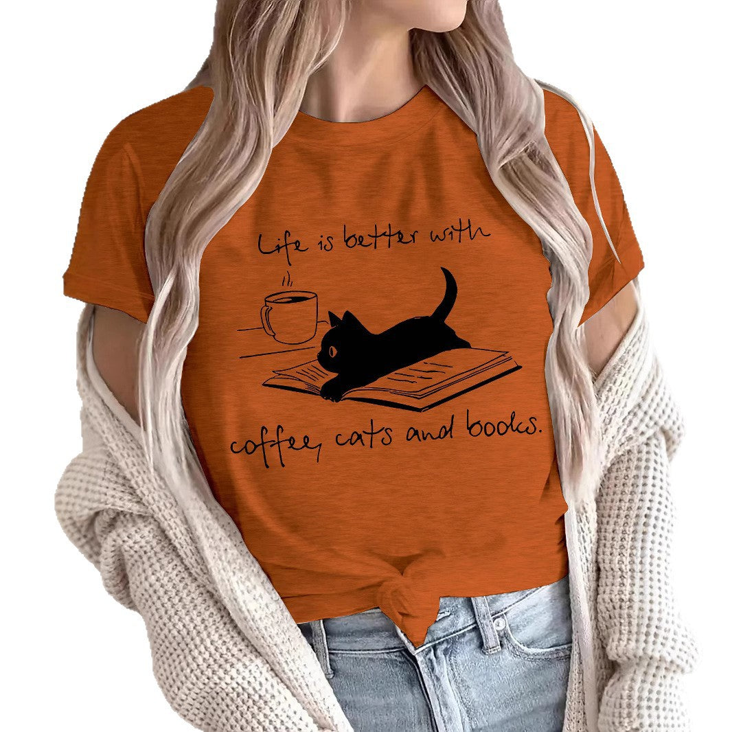 Short sleeved women's lives due to coffee