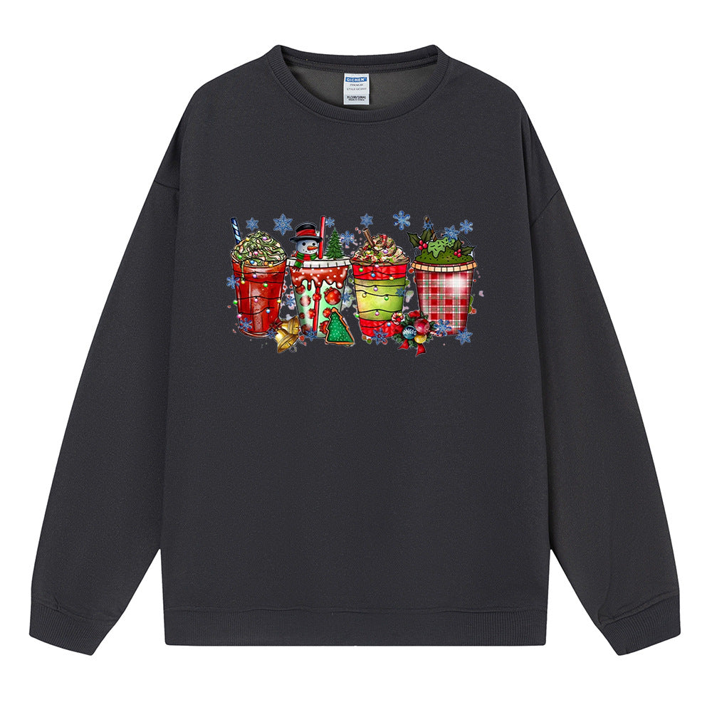 Coffee ice cream Christmas printed hoodie