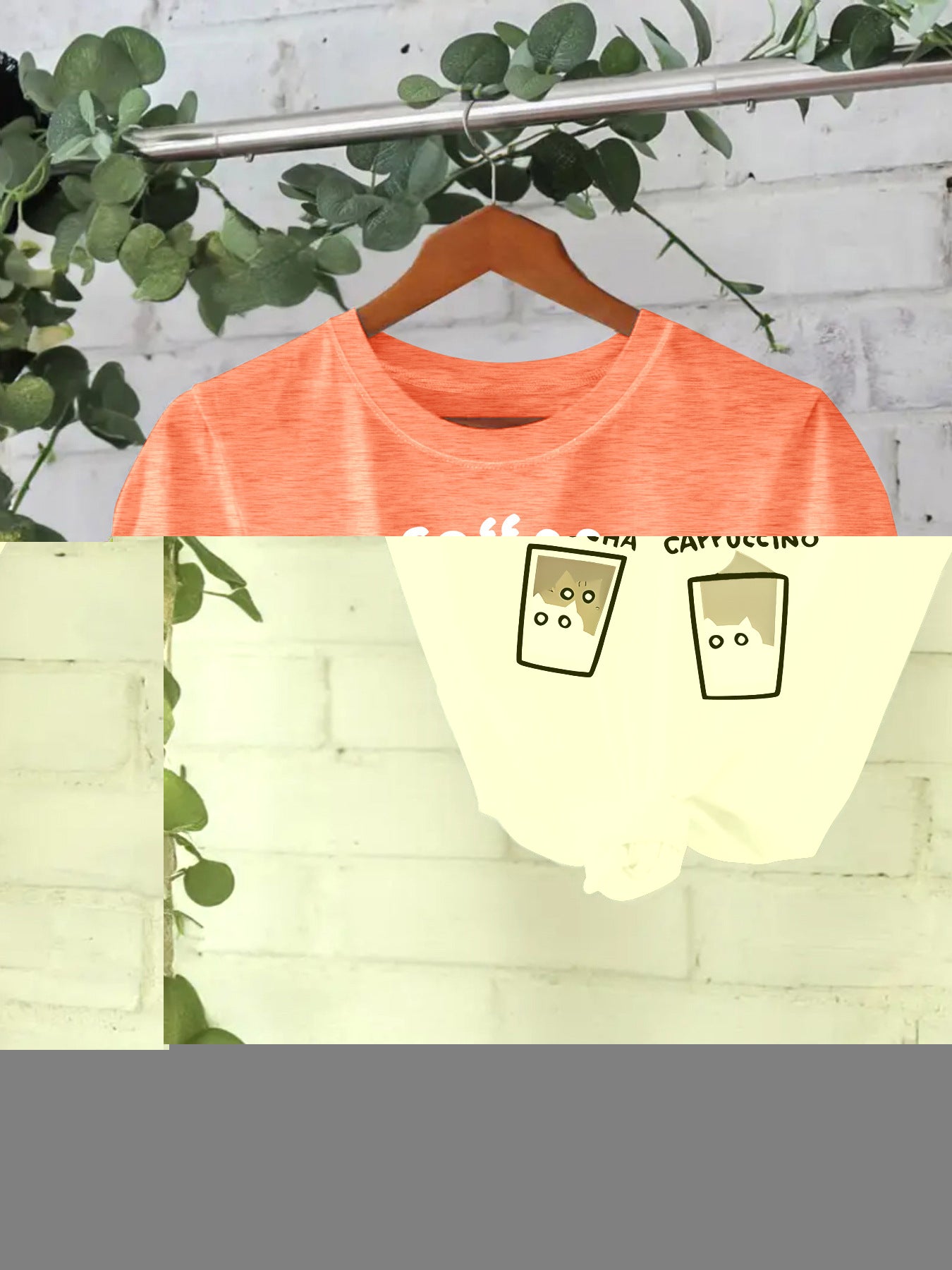 T-shirt short sleeved women's coffee cup