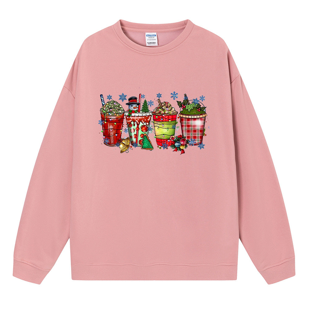 Coffee ice cream Christmas printed hoodie