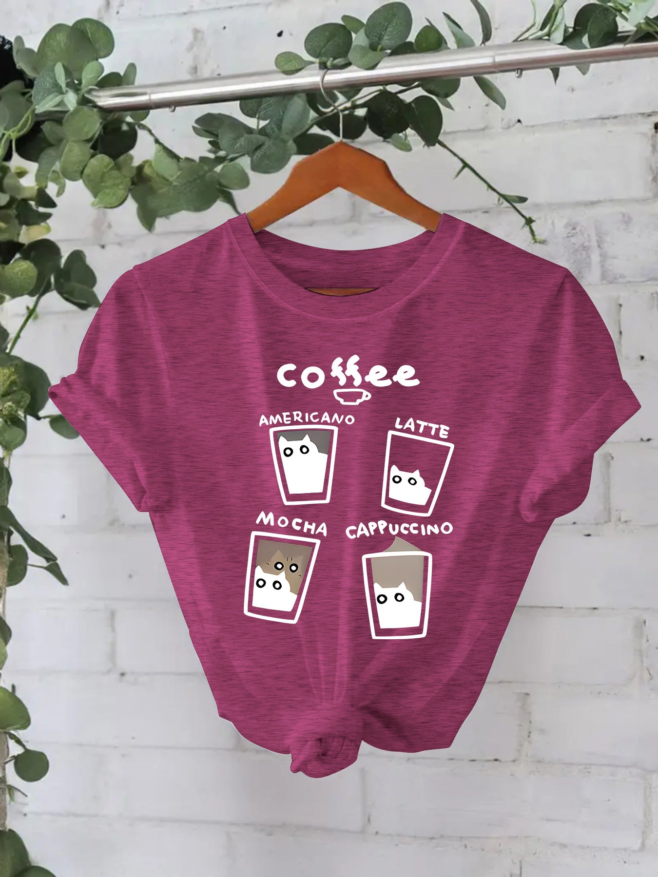 T-shirt short sleeved women's coffee cup