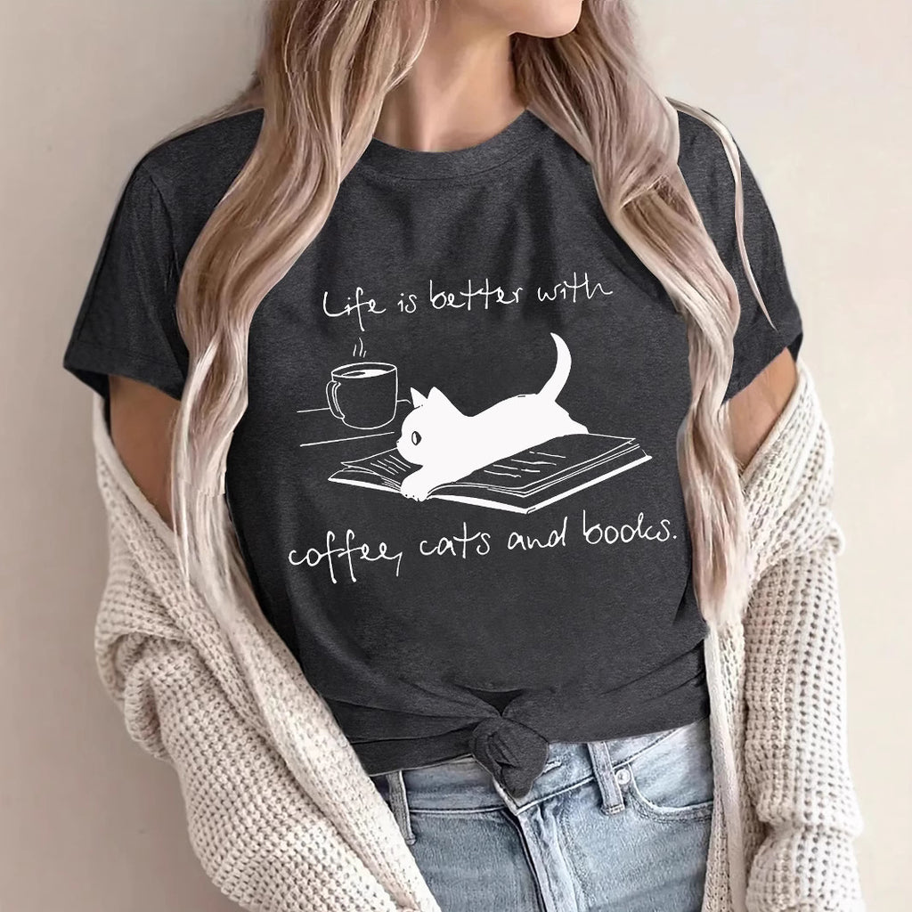 Short sleeved women's lives due to coffee