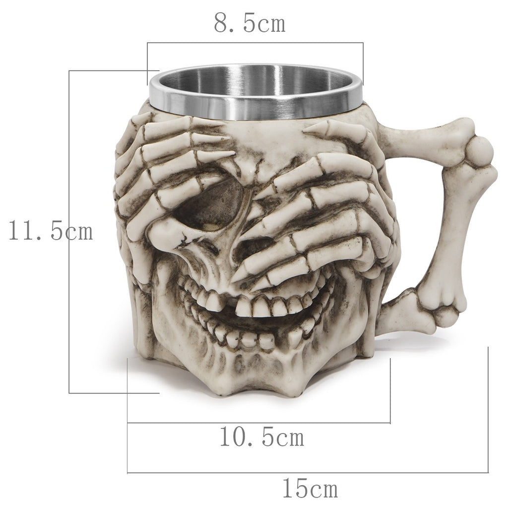 Stainless steel coffee mark wine glass resin home decoration