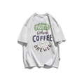 Letter Fun Coffee Cup Printed Short sleeved T-shirt for Men
