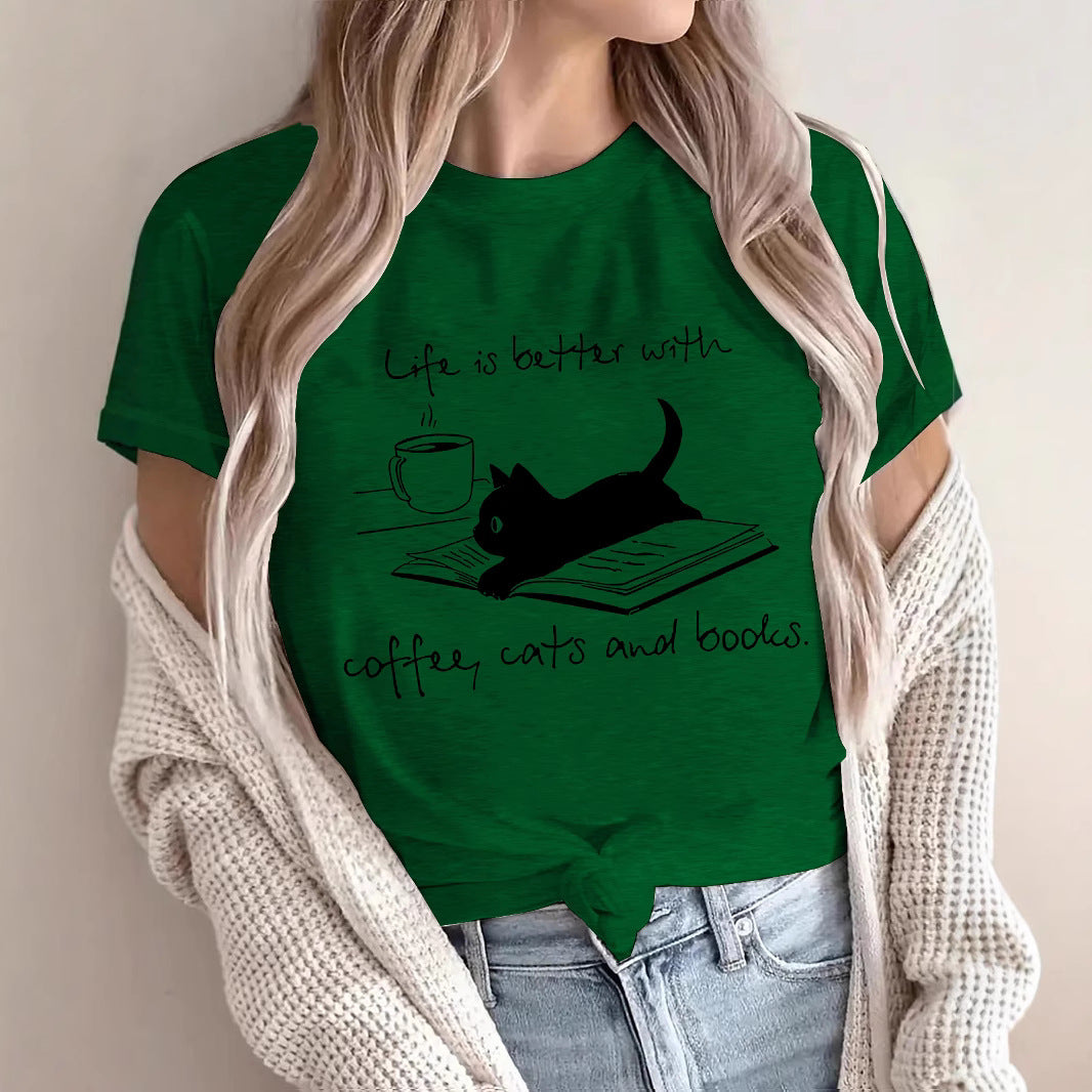 Short sleeved women's lives due to coffee