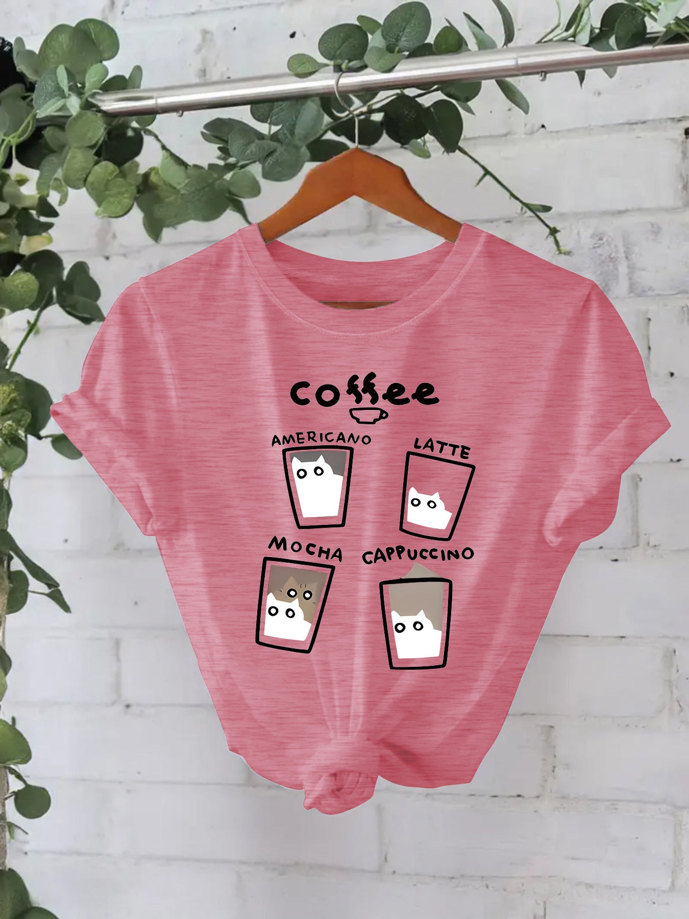 T-shirt short sleeved women's coffee cup